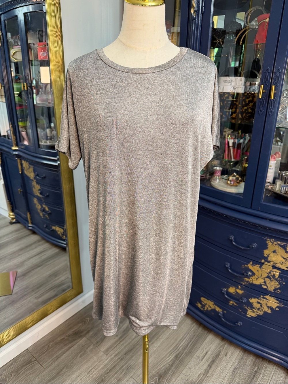 Vintage Wet Seal Metallic Shimmer T-Shirt Dress / Tunic  size medium